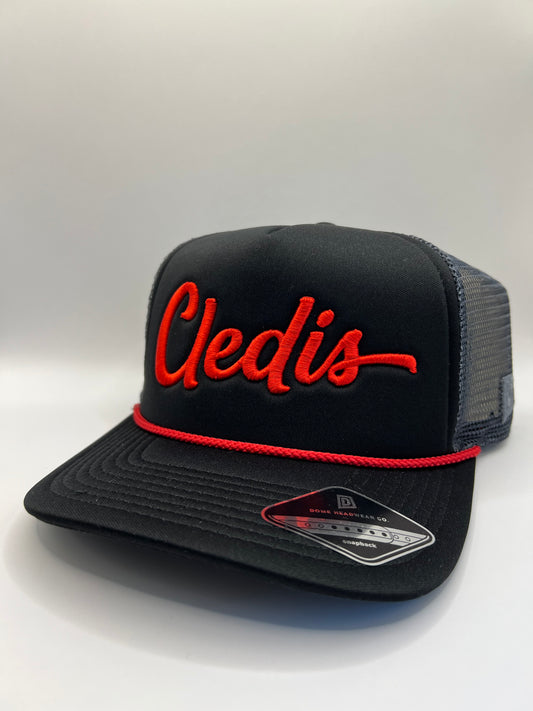 Black & Red Cledis Rope Hat