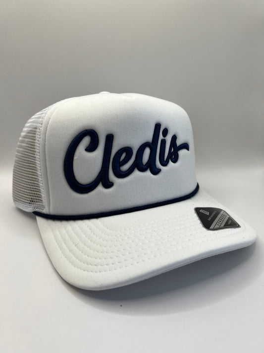 White & Blue Cledis Rope Hat